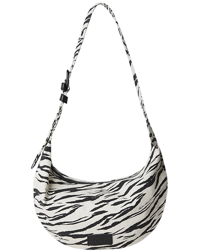 Lala Berlin - Kleine Schultertasche Gili Printed Canvas - White Black Tiger